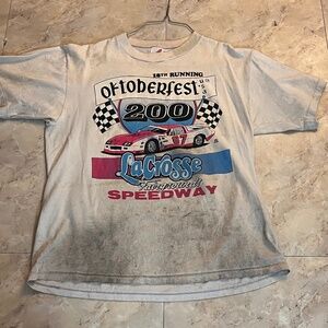 Vintage 1987 Oktoberfest LaCrosse Fairgrounds Speedway Race Tshirt XL Distressed